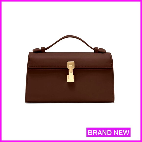 Small Vegan Leather Crossbody Clutch with Adjustable Strap - Picture 1 of 6